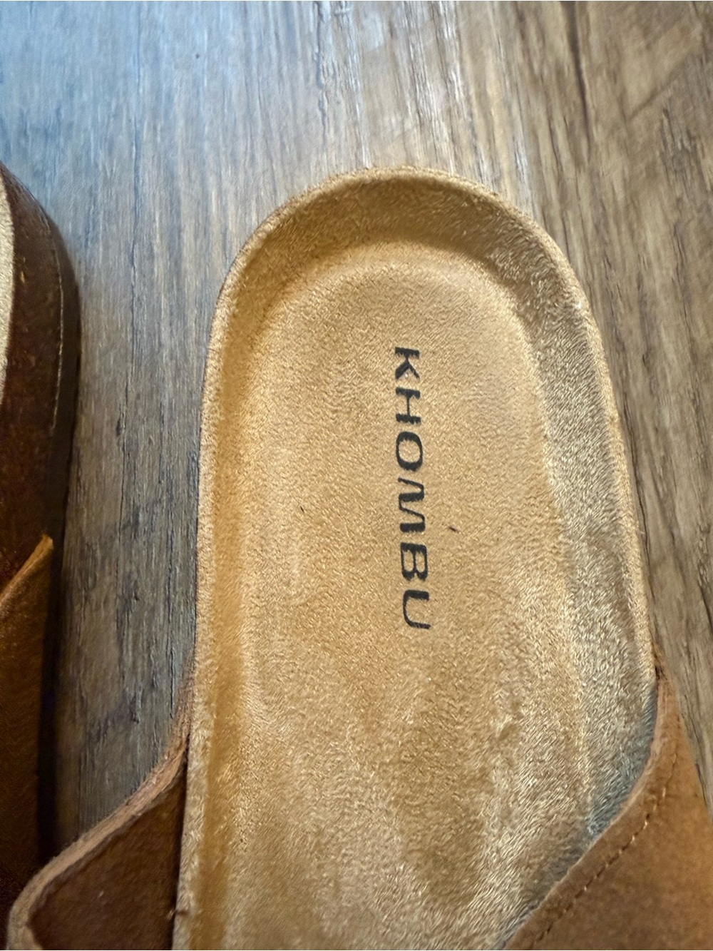 Khombu Brown Suede Double Buckle Slide Sandals Women’s Size 10 - Picture 3 of 5